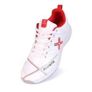 PAYNTR X SPIKES Cricket Shoes – White/Red - SportsHQ