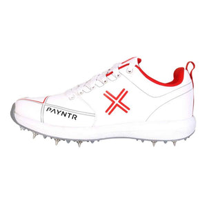 PAYNTR X SPIKES Cricket Shoes – White/Red - SportsHQ