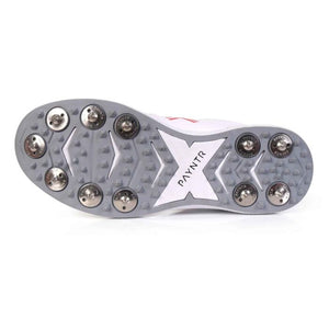 PAYNTR X SPIKES Cricket Shoes – White/Red - SportsHQ